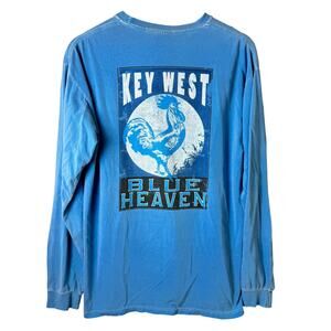 Comfort Colors Key West Long Sleeve Shirt Blue Heaven Rooster Blue Distressed